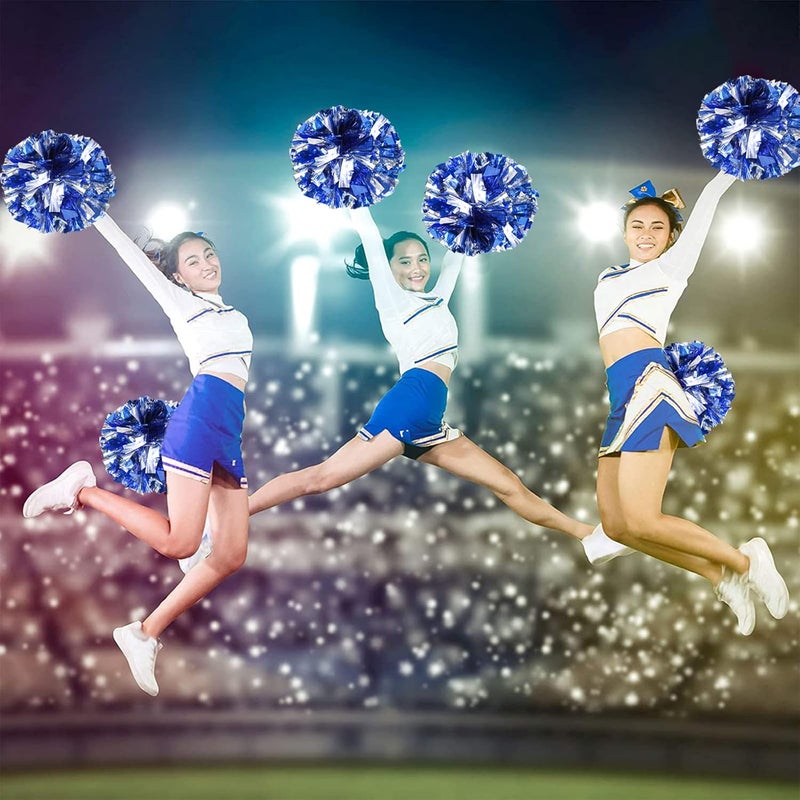 HOLENGS 4Pcs Upgraded 12inch Metallic Cheerleading Pom Poms, Cheerleader Pompoms Cheer Poms for Kids Adults, Cheering Squad Pompoms for School Sports Games Dance Party - Image 5